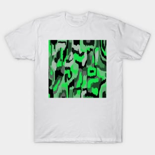 Bold Green and Black Digital Art T-Shirt